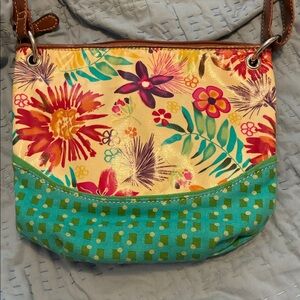 Plum EUC polished cotton - unique patterns. Adorable cross body with pockets!